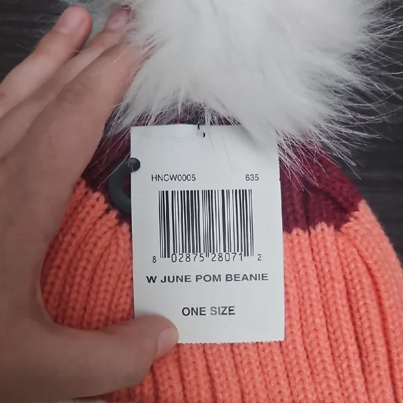 Hurley Pink and White Pom-Pom Beanie New With Tag